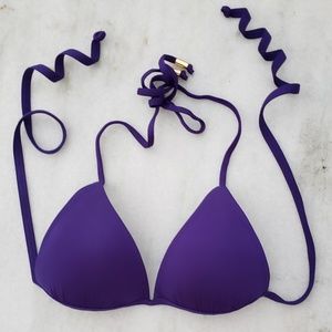 Voda swim push up string bikini top in purple, SM